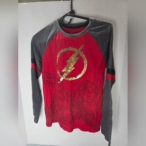 Kids The Flash Red and Gray Long Sleeve Graphic Tee
